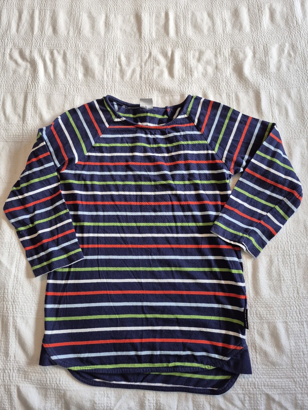 Polarn O Pyret girls size 110/116 or 4-6 years striped long sleeve shirt VGUC